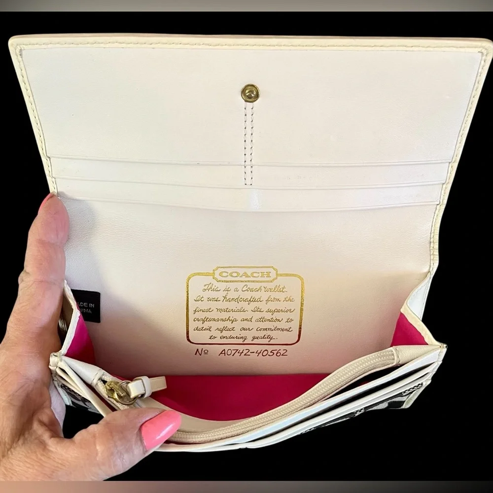 Y2K Coach Signature Multi-Color Stripe Envelope Wallet
